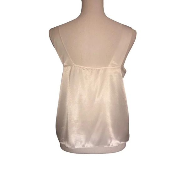Vintage Handmade Sz M ? Women's 80's 90's Cream Satin Camisole Cami Lingerie - Picture 5 of 5